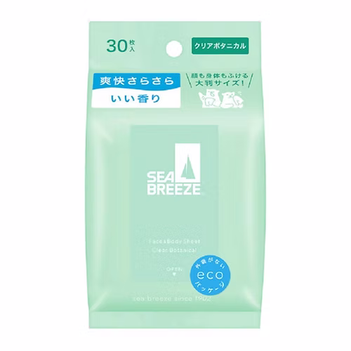 SEA BREEZE FACE & BODY SHEET N CLEAR BOTANICAL 30 SHEETS